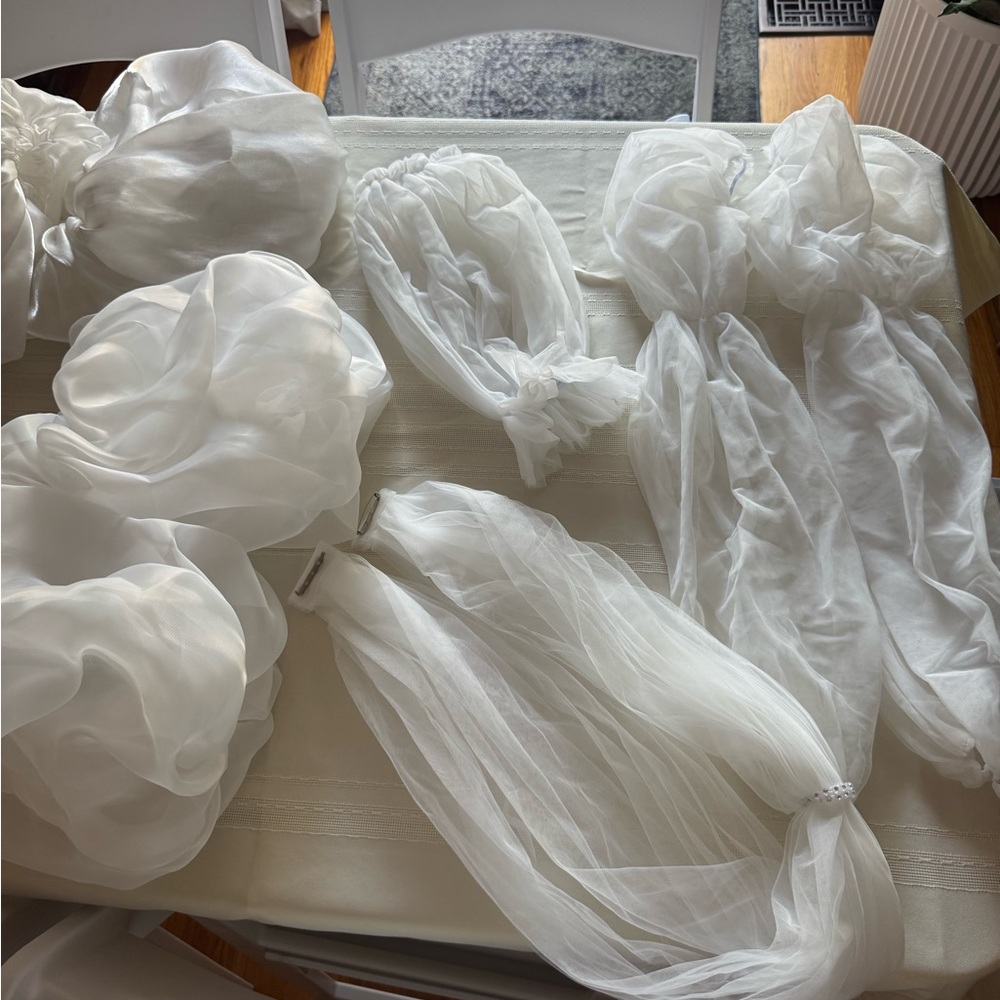 Lot of bridal / wedding toppers, straps, bolero, sleeves, cover etc. - Picture 8 of 8